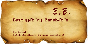 Batthyány Barabás névjegykártya